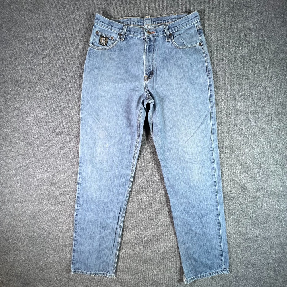 Cinch Jeans Men's 35x38 Blue Cotton Denim Tapered Faded Travel Workwear Outdoor